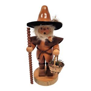 Holzkunst Christian Ulbricht Wood Smoker Staff Basket Pinecone Mushroom Germany